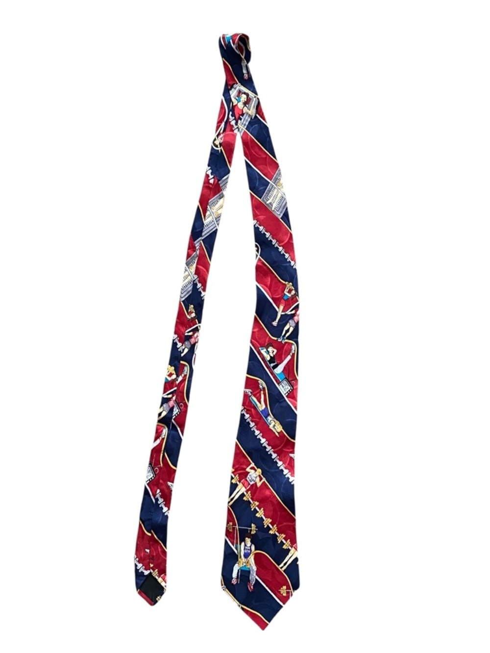 Nicole Miller Vintage Silk 1992 Work Out Aerobics Weight Lifting Tie